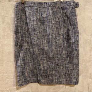 Pendleton Skirt Womens 14 Blue Tweed Lined Hook & Eye Zipper Button Closure New